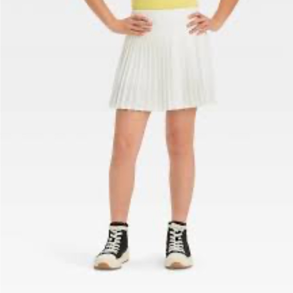 NEW Art Class Youth Girls White Pleated Tennis Skirt Size XL 14 Shorts S…
